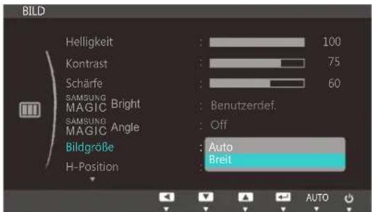 SAMSUNG S24C450DW - Ändern der Bildgröße - 1