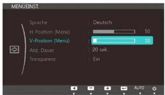 SAMSUNG S24C450DW - Konfigurieren von H-Position (Menü) und V-Position (Menü) - 2