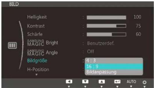 SAMSUNG S24C450DW - Ändern der Bildgröße - 2
