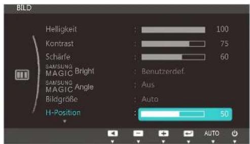 SAMSUNG S24C450DW - Konfigurieren von H-Position und V-Position - 1