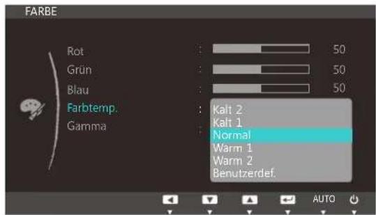 SAMSUNG S24C450DW - Konfigurieren der Einstellungen für die Farbtemp. - 1