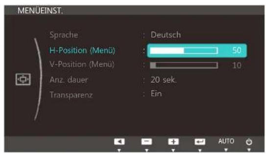 SAMSUNG S24C450DW - Konfigurieren von H-Position (Menü) und V-Position (Menü) - 1