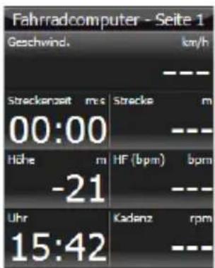 Xplova G3 - So zeigen Sie die nächste Seite des Modus an: - 2