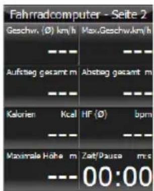 Xplova G3 - So zeigen Sie die nächste Seite des Modus an: - 3