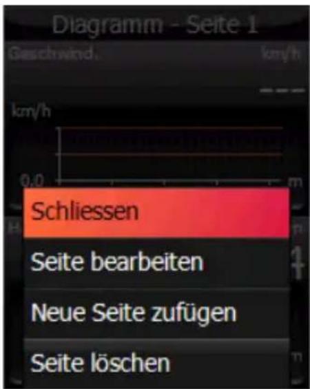 Xplova G3 - Kontextmenü des Diagramms - 1