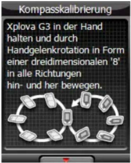 Xplova G3 - So kalibrieren Sie den Kompass: - 1