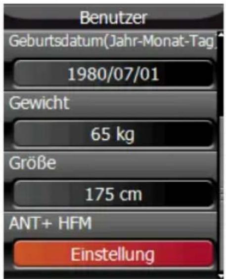 Xplova G3 - Benutzerprofil - 2