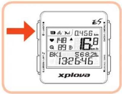 Xplova E5 GPS - Xplova E5 einschalten - 1