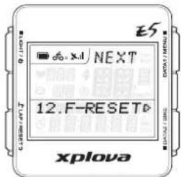 Xplova E5 GPS - F-RESET (Werksrücksetzung)-Menü - 1