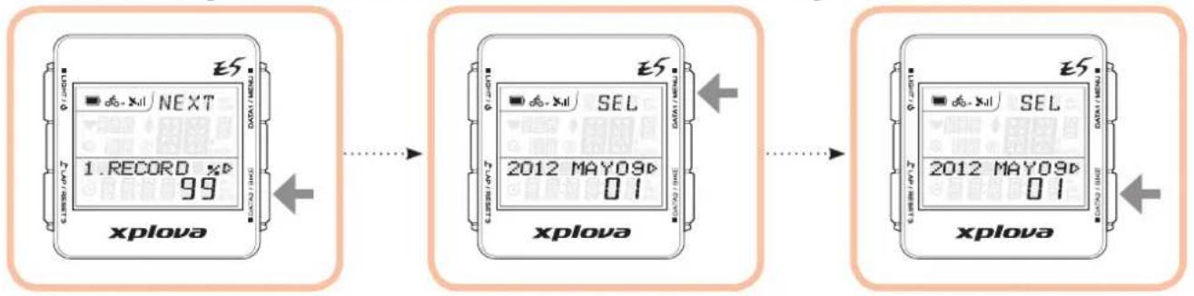 Xplova E5 GPS - So betrachten Sie die Aufzeichnungsübersicht: - 1