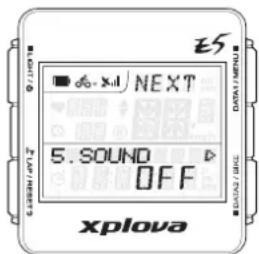 Xplova E5 GPS - Ton-Menü - 2