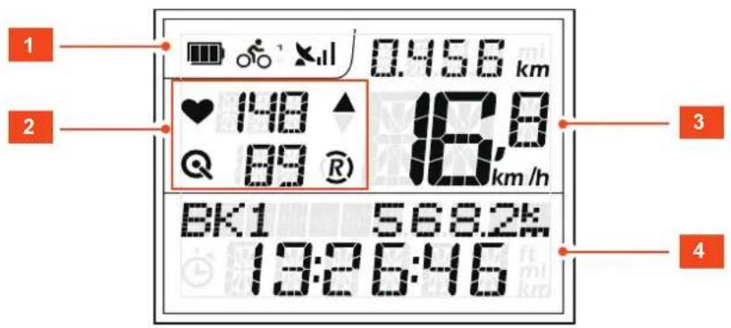 Xplova E5 GPS - Der LCD-Bildschirm - 1