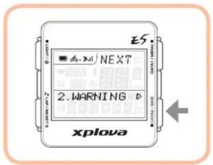 Xplova E5 GPS - Beschreibung der Menütastenbedienung - 3