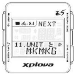 Xplova E5 GPS - Einheit-Menü - 1