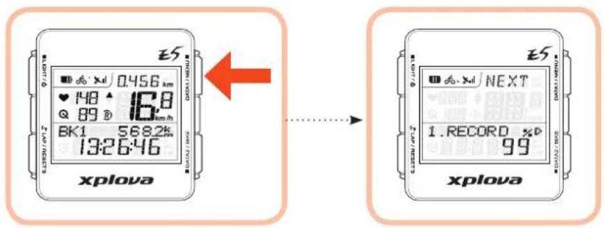Xplova E5 GPS - Beschreibung der Menütastenbedienung - 1