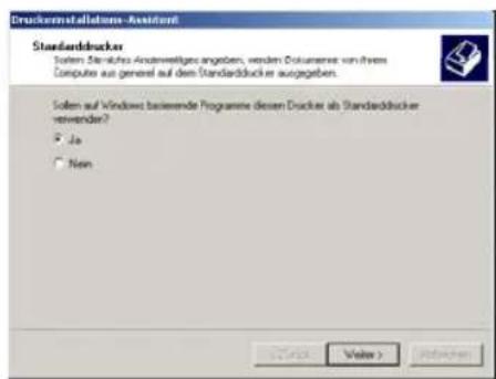 Druckarmstellations-Advanced Standarddrucker Sotzen Standardes Antenwelligtes angegeben, werden Dokumente von ihrem Computes aus general auf dem Standarddrucker ausgegeben. Sotzen auf Windows baselineende Programme diesen Drucker ab Standarddrucker verwender? □ No □ Non OK Cancel > Apply