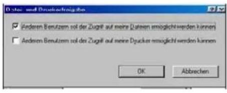 Anderen Benutzern soll der Zugriff auf meine Dutschen ermöglicht werden können Anderen Benutzern soll der Zugriff auf meine Drucker ermöglicht werden können OK Abbrechen