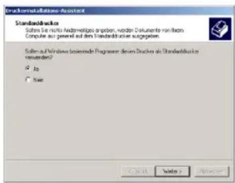 Erzeugkristallaktions-Assistent Standarddruckers Sofem Sie nichtes Andemaltiges angegeben, worden Dokumente von ihren Computer auf general auf dem Standarddrucker ausgegeben. Sofem auf Windows basierende Programmenden Drucken als Standarddruckes versender? ✓ Jo ○ Jain OK Finish > Cancel