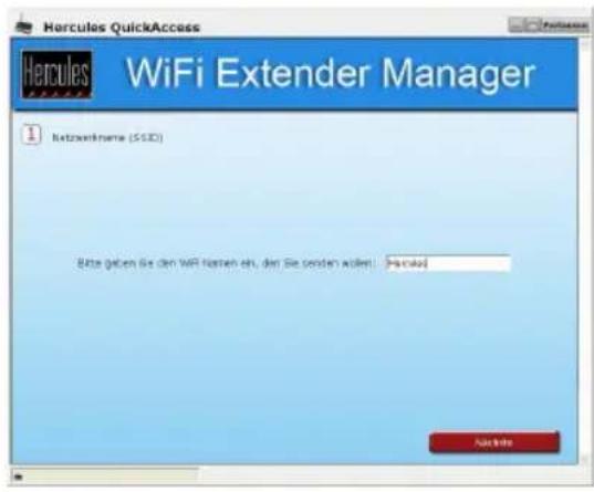 Hercules QuickAccess Hercules WiFi Extender Manager Netzwerkname (SSID) Slate geben Sie den WiFi namten es, den Sie werden aktiv: ###. ####