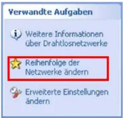 Verwandte Aufgaben Weitere Informationen über Drahtlosnetzwerke Reihenfolge der Netzwerke ändern Erweiterte Einstellungen ändern