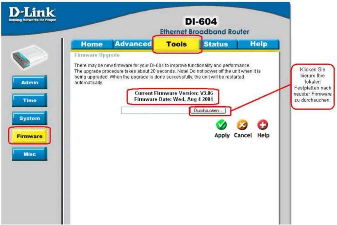D-LINK DI-604 - TOOLS > FIRMWARE - 1