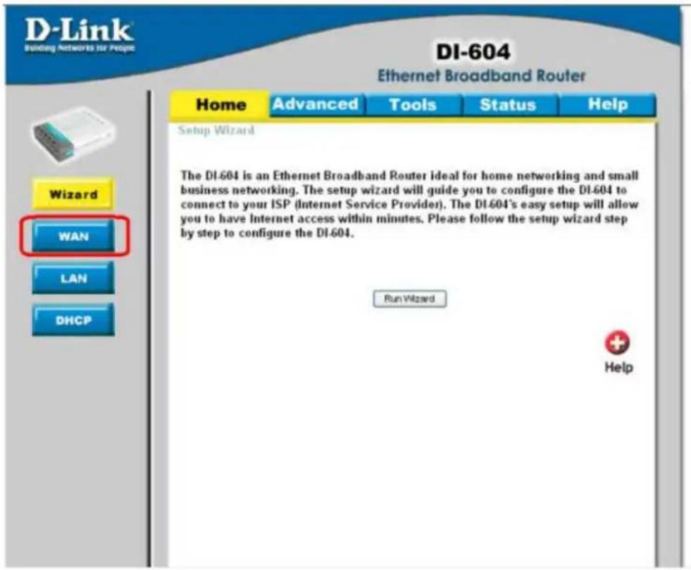 D-LINK DI-604 - Home > Setup Assistent - 1