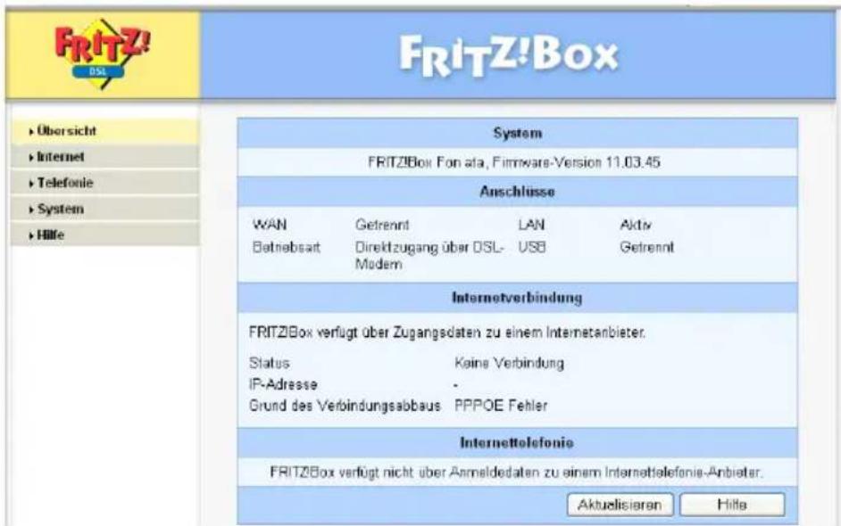 AVM FRITZ!Box Fon ata - Öffnen der Benutzeroberfläche - 2