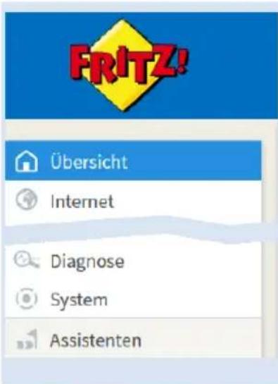 FRITZ! Übersicht Internet Diagnose System Assistenten