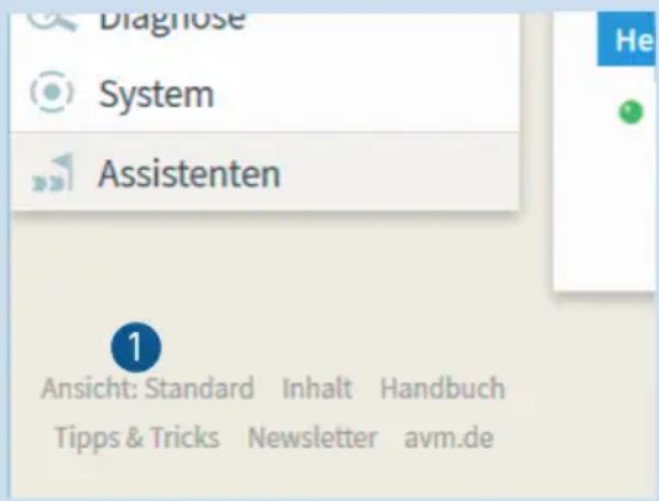 AVM FRITZ!Box 7362 SL - Anleitung: Wechseln zwischen den Ansichten - 2