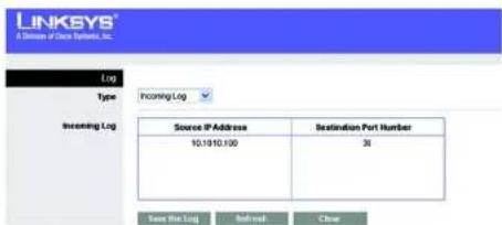 LINKSYS Wireless-G WRT54GR - Registerkarte „Administration“ (Verwaltung) – „Log“ (Protokoll) - 2