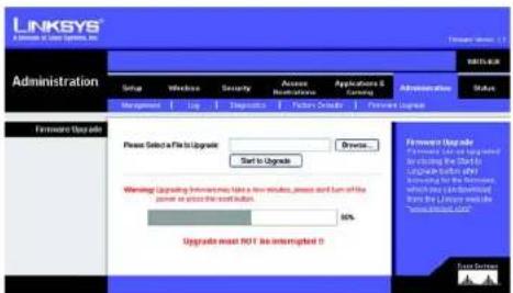 LINKSYS Wireless-G WRT54GR - Registerkarte „Administration“ (Verwaltung) – „Firmware Upgrade“ (Aktualisieren der Firmware) - 2