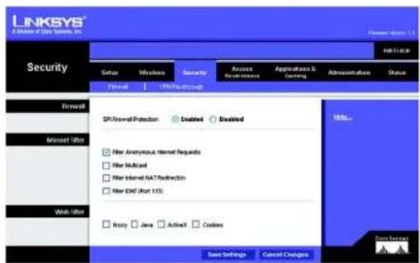 LINKSYS Wireless-G WRT54GR - „Web Filters“ (Web-Filter) - 1