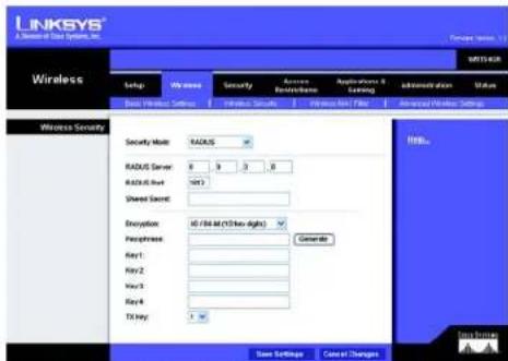 LINKSYS Wireless-G WRT54GR - Registerkarte „Wireless“ – „Wireless Security“ (Wireless-Sicherheit) - 8