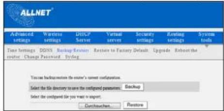 Allnet ALL02300N - Backup/Restore - 1