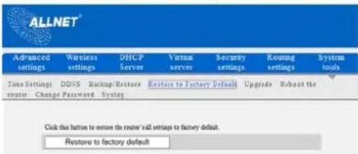 Allnet ALL02300N - Restore to Factory Default - 1