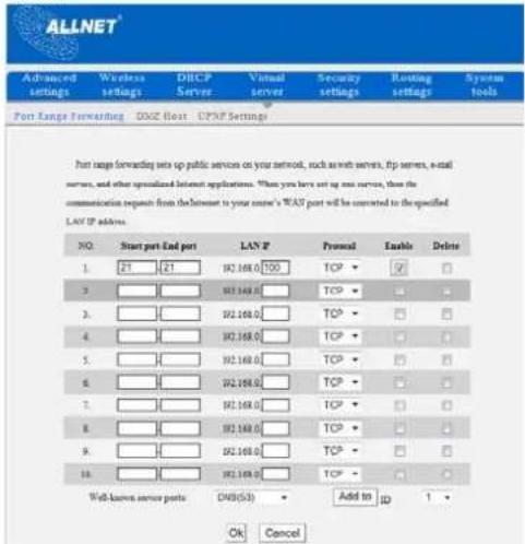 Allnet ALL02300N - Port Range Forwarding - 2