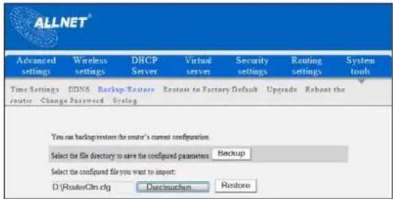 Allnet ALL02300N - Restore Setting: - 2