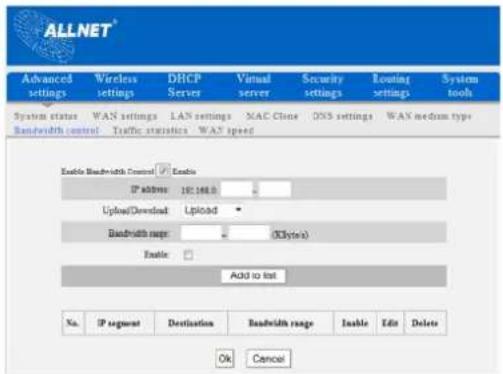 Allnet ALL02300N - Bandwidth Control - 1
