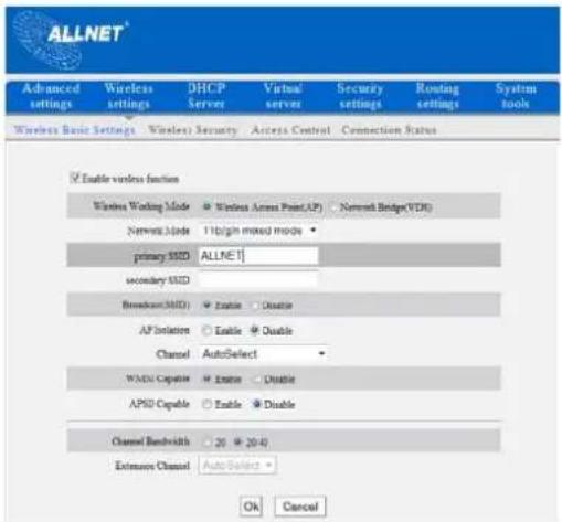 Allnet ALL02300N - Wireless Basic Settings - 1