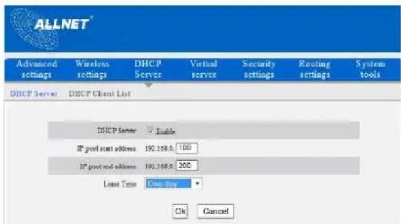 Allnet ALL02300N - DHCP Server - 1