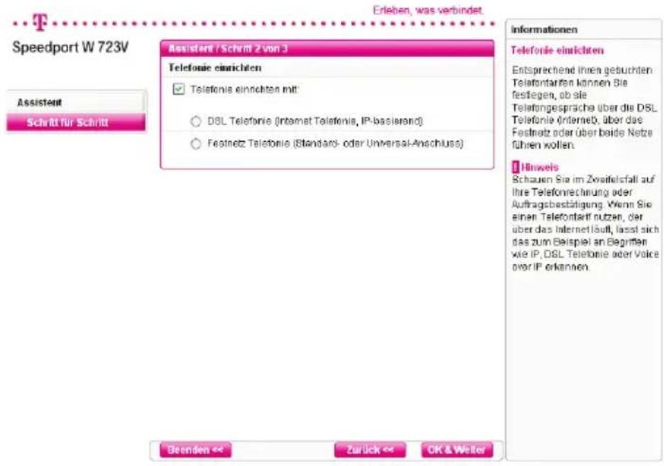 T-Mobile Speedport W 723V - 3b. Zugangsdaten für andere Provider - 3
