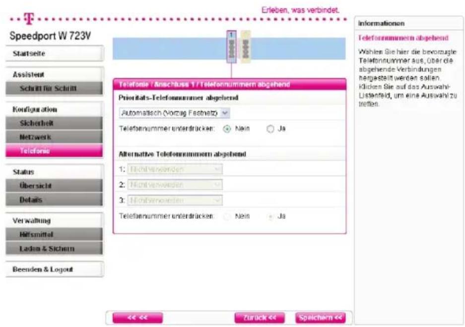 T-Mobile Speedport W 723V - Interne Anschlüsse - 1