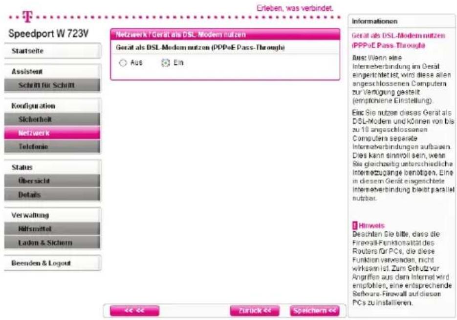 T-Mobile Speedport W 723V - Gerät als DSL-Modem nutzen - 2