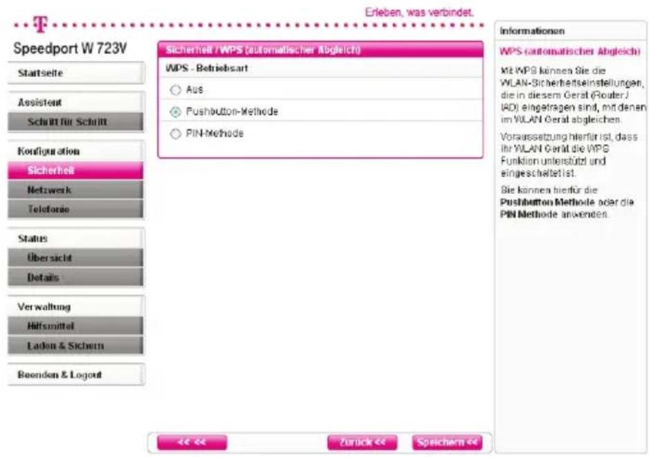 T-Mobile Speedport W 723V - WPS (automatischer Abgleich) - 1