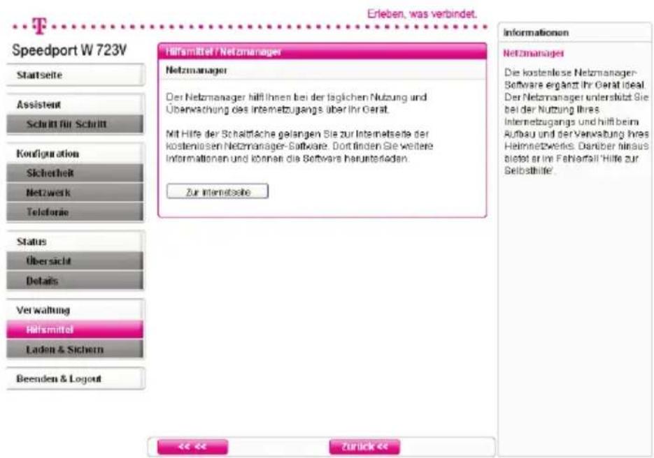T-Mobile Speedport W 723V - Netzmanager - 1