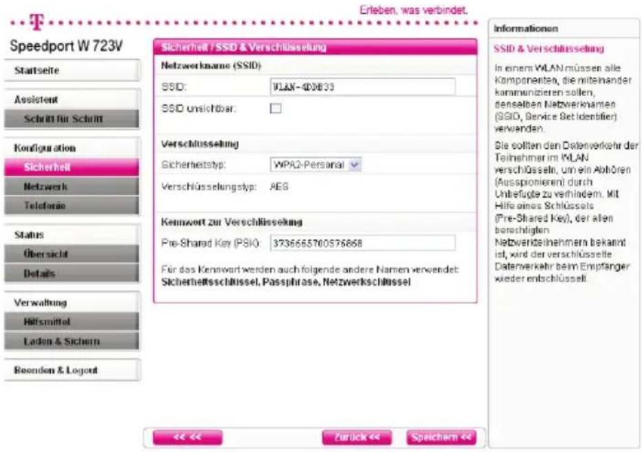T-Mobile Speedport W 723V - Netzwerkname (WLAN-Name) - 1