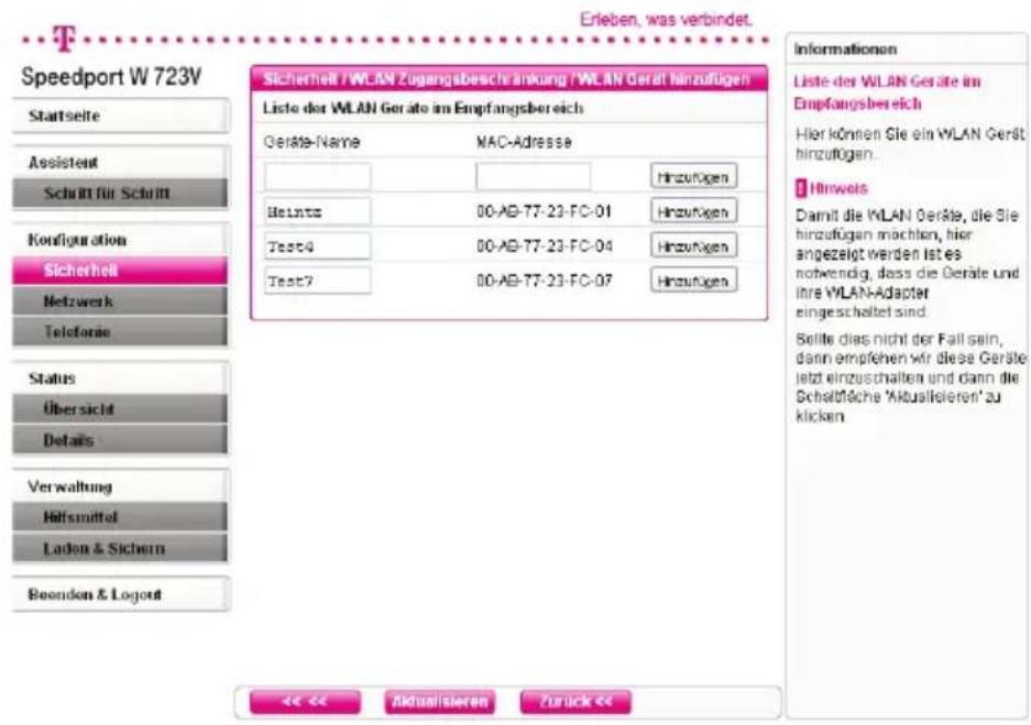T-Mobile Speedport W 723V - Weitere WLAN-Clients hinzufügen - 1