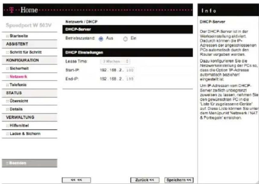 T-Mobile Speedport W 723V - Konfiguration des Repeaters (hier: Speedport W 503V) - 2