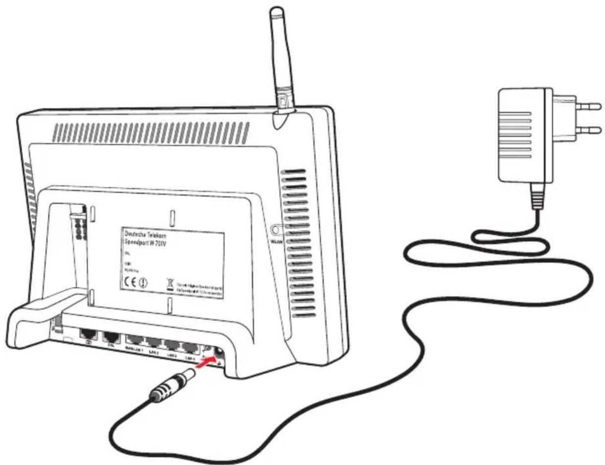 T-Mobile Speedport W 701V - Speedport W 701V an die Stromversorgung anschließen - 1