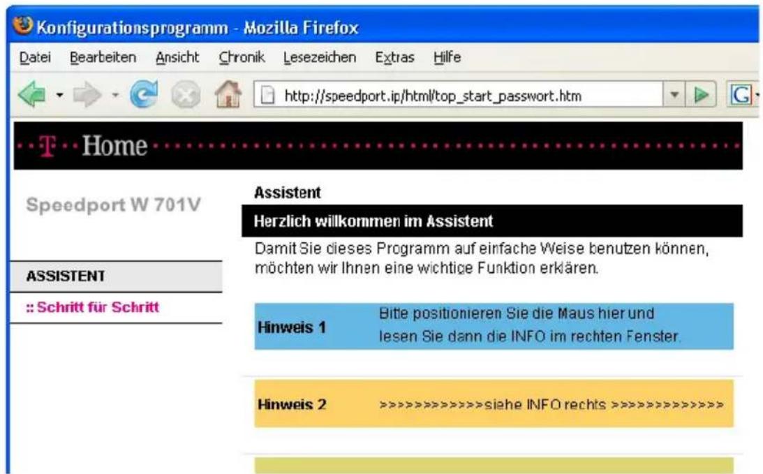 T-Mobile Speedport W 701V - Speedport W 701V mit dem Assistenten für Internetverbindungen und DSL Telefonie einrichten - 4